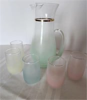 Frosted Glass Juice pitcher & glasses