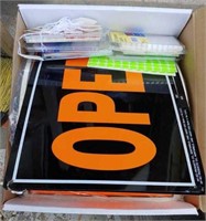 Box of Yard Sale Signs, Labels & More