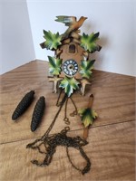 Cuckoo Clock, weights, chain, cuckoo