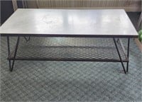 Marble top wrought iron coffee table
