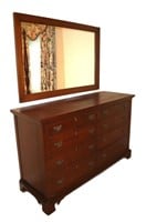 Craftique solid mahogany double dresser w mirror