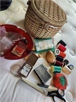 Sewing Basket  & contents