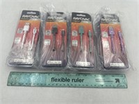 NEW Lot of 4-2ct IPhone Charging Cables