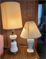 Lamps, table top (2), white bases