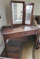 Antique Dressing Table, mirror, 2 drawers