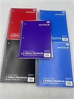 NEW Lot of 5- Wexford 5 Subject Notebook
