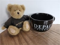 DePauw coffee cup & Boyd's Bear