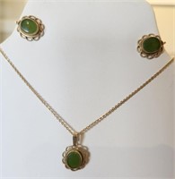 Necklace & earring set, 14KT G O