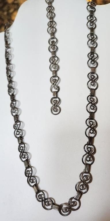 Necklace & bracelet set, 835 mark