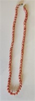 Pink Peach Coral Necklace
