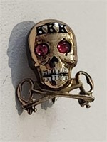 Tri Kappa Skull Pin, 1/2" tall