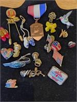 Lapel pins, tie bar, stick pins,