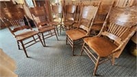 Solid wood Pressed Back Chairs (8)