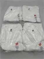 NEW Lot of 4- Hanes Large White T-Shirts