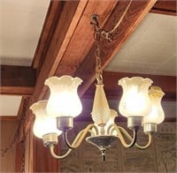 Swag ceiling light, 5 globes