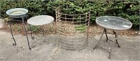 Patio Tables, plant stand, wire guard