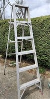 Aluminum step ladder, 6 foot