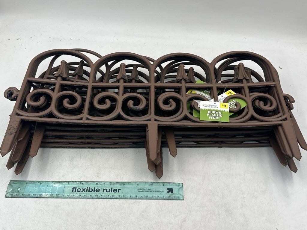NEW Lot of 11- True Living Brown Plastic Fence