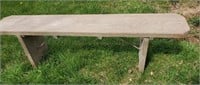 Wood Bench,  63" long, 11" wide, 18" tall