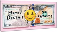 Money Doesn't Buy Happiness Wall Art, 40"Wx20"H