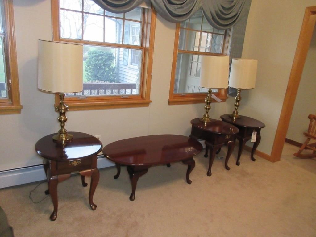 Coffee Table w/ 3 End Tables (lamps sell separate)