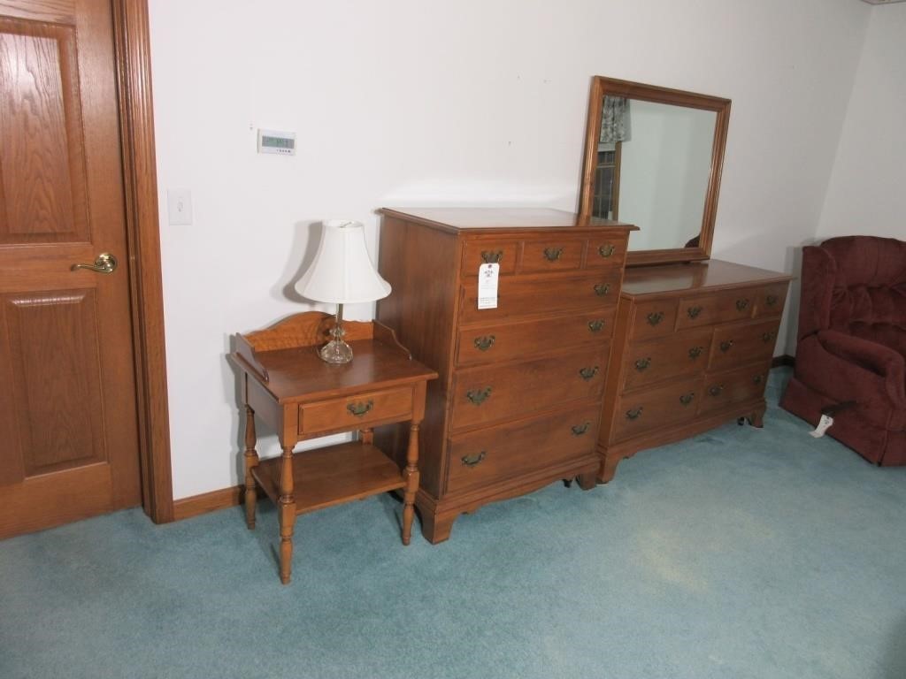 (2) Haywood Wakefield Dressers, Night Stand