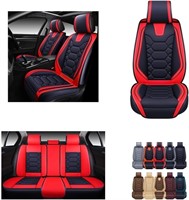 Waterproof Faux Leather Car Seat Covers, Red&Black