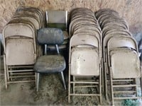 Metal folding chairs, rusty,  rough condition