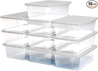 6 Quart Plastic Stackable Storage Containers, 10pk