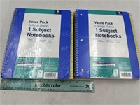 NEW Lot of 2-5ct 1Subject Notebooks