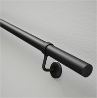 ROTHLEY Indoor Pipe Handrails, 6.6', Matte Black