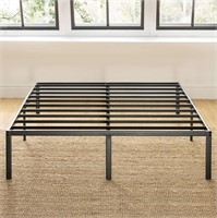 14 Inch Metal Platform Bed, Black Steel - Queen