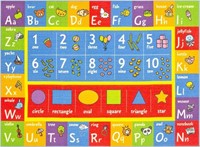 ABC Alphabet, Numbers and Shapes Rug Carpet