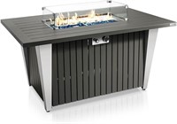 Outdoor Propane Fire Pit Table, Black
