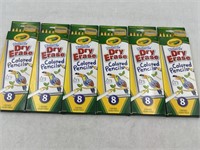 NEW Lot of 6- Crayola Washable Dry Erase Colored