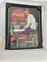 Framed Coca Cola Poster 20x16