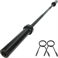 5Ft Barbell Bar, Black Solid Bar with 2 Clamps