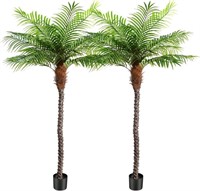 8.5ft Tall Artificial Phoenix Palm Tree, 2 CT
