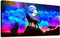 24" X 48" Large Size Wolf Canvas Wall Art