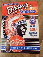 Evansville Braves 1952 Scorebook