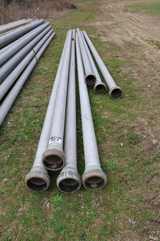 7 ASSORTED AMES 6" X 30' IRRIGATION PIPE(DAMAGED)