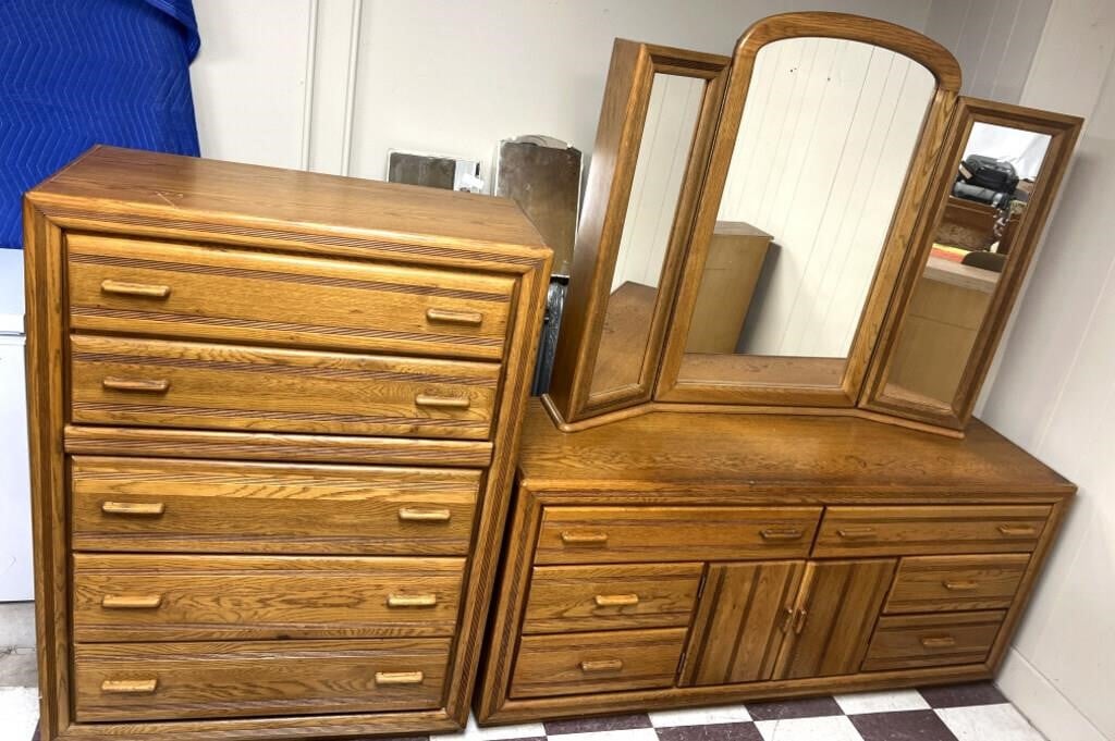 2 dressers 5&8 drawer some ware