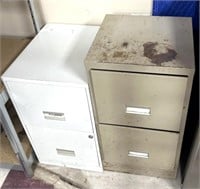 2 small metal, two drawer filing cabinets