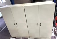 2 metal cabinets 36 inch wide two handles broke