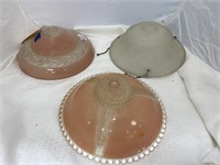 Pink Glass Antique Lamp Covers