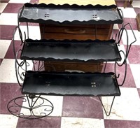 Vintage metal plant stand wagon themed