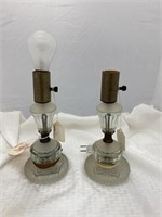 2-Glass Elec Table Lamps-no shades