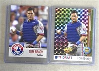 2 Tom Brady baseball cards