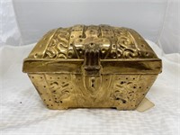 Gold Painted Ceramic Treasure Chest