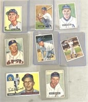 8 vintage baseball cards
